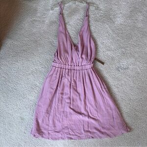 Elegant Mauve Halter Dress